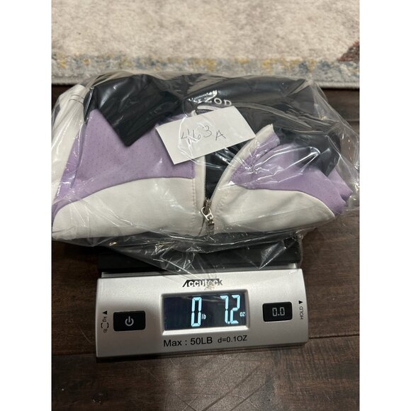 Izod Cool-FX Golf Polo Shirt Contrast Purple White Panels Short Sleeve Zip Neck - Picture 9 of 9